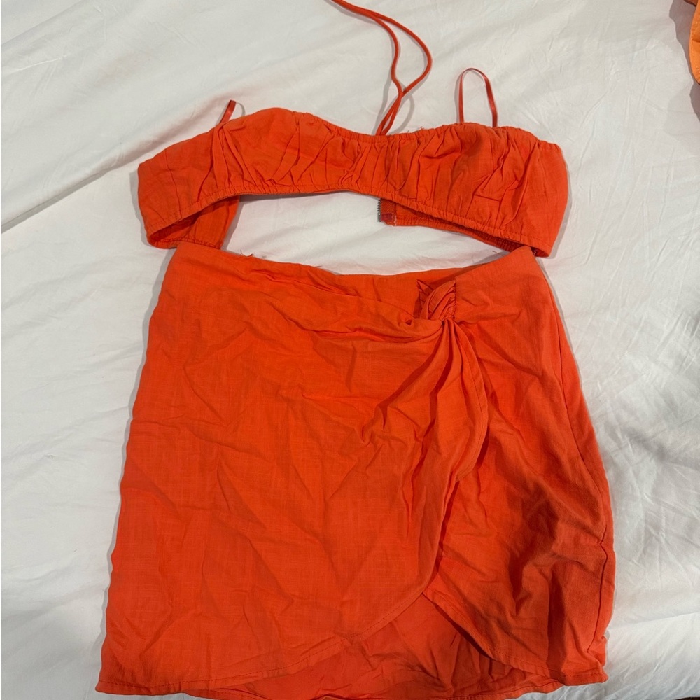 Vibrant Orange Two-Piece Set